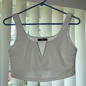 White cropped top